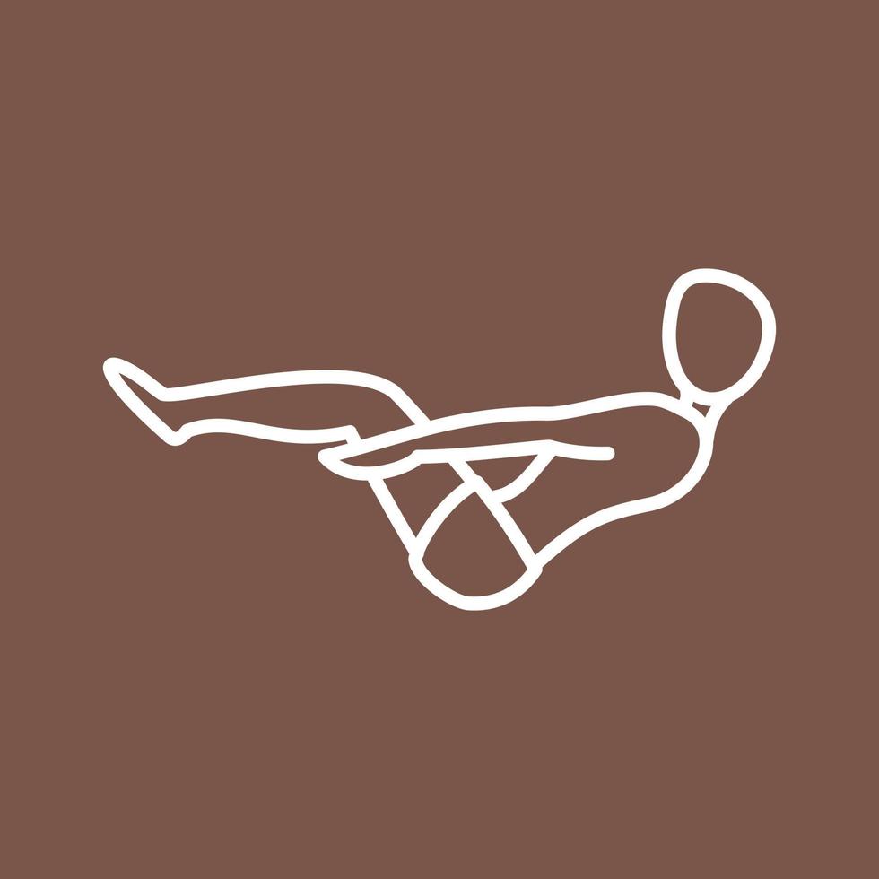 Half Boat Pose Line Color Background Icon vector