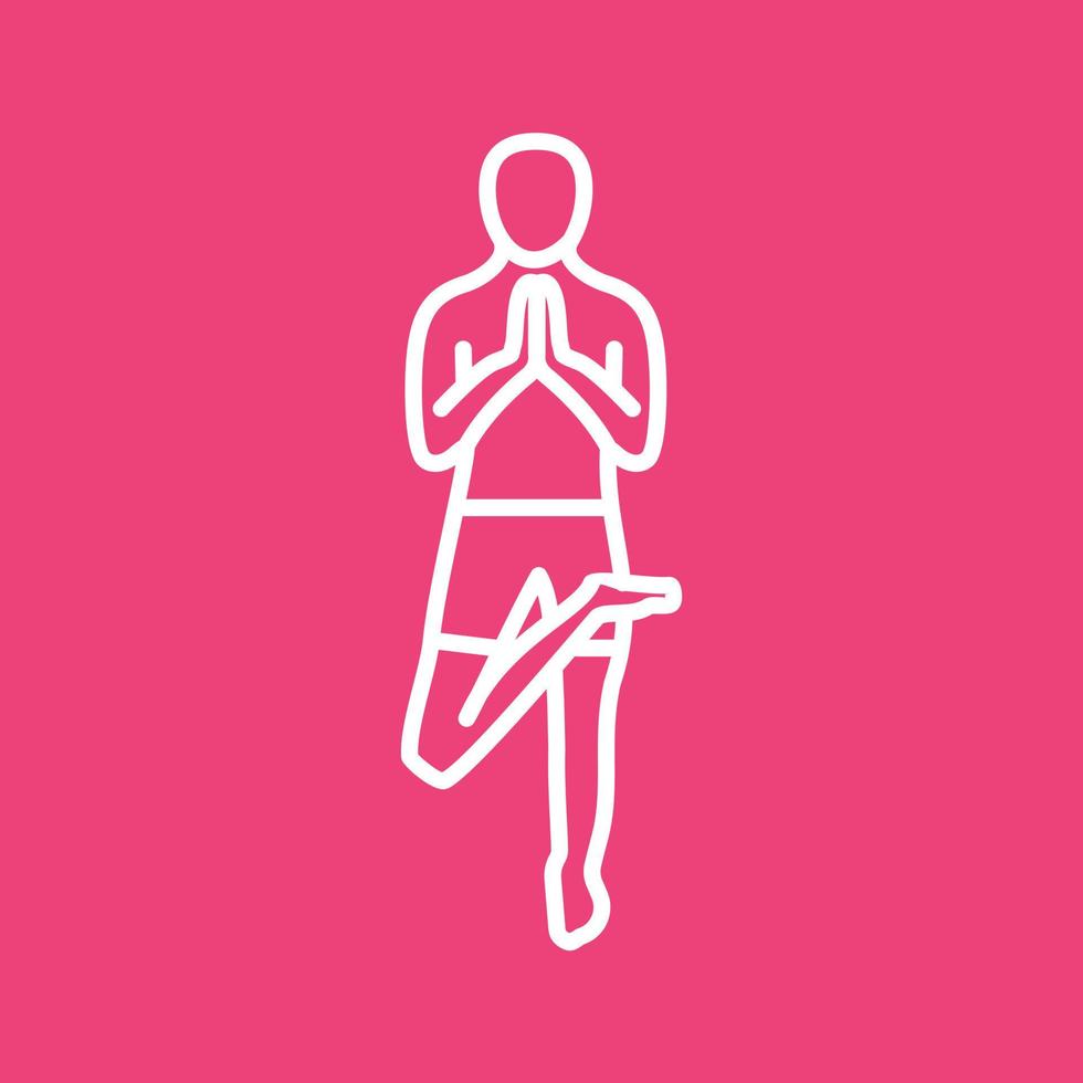 Tree Pose Right Line Color Background Icon vector