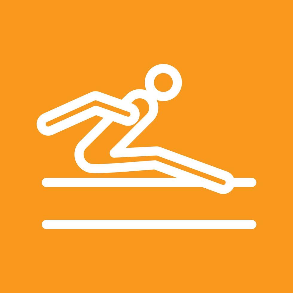 Long Jump Line Color Background Icon vector