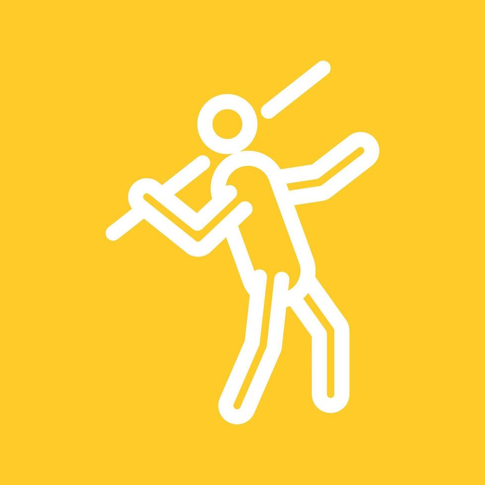 Javelin Throw Line Color Background Icon vector