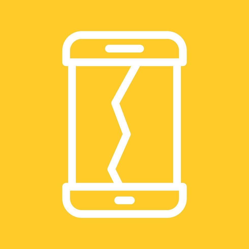Broken Cell Phone Line Color Background Icon vector
