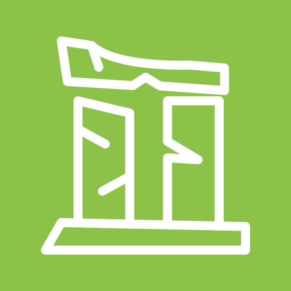 Broken Pillar Line Color Background Icon vector