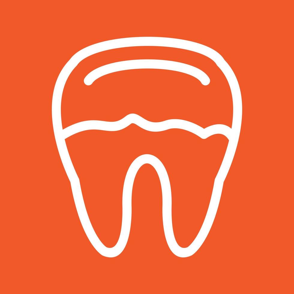 Decayed Tooth Line Color Background Icon vector