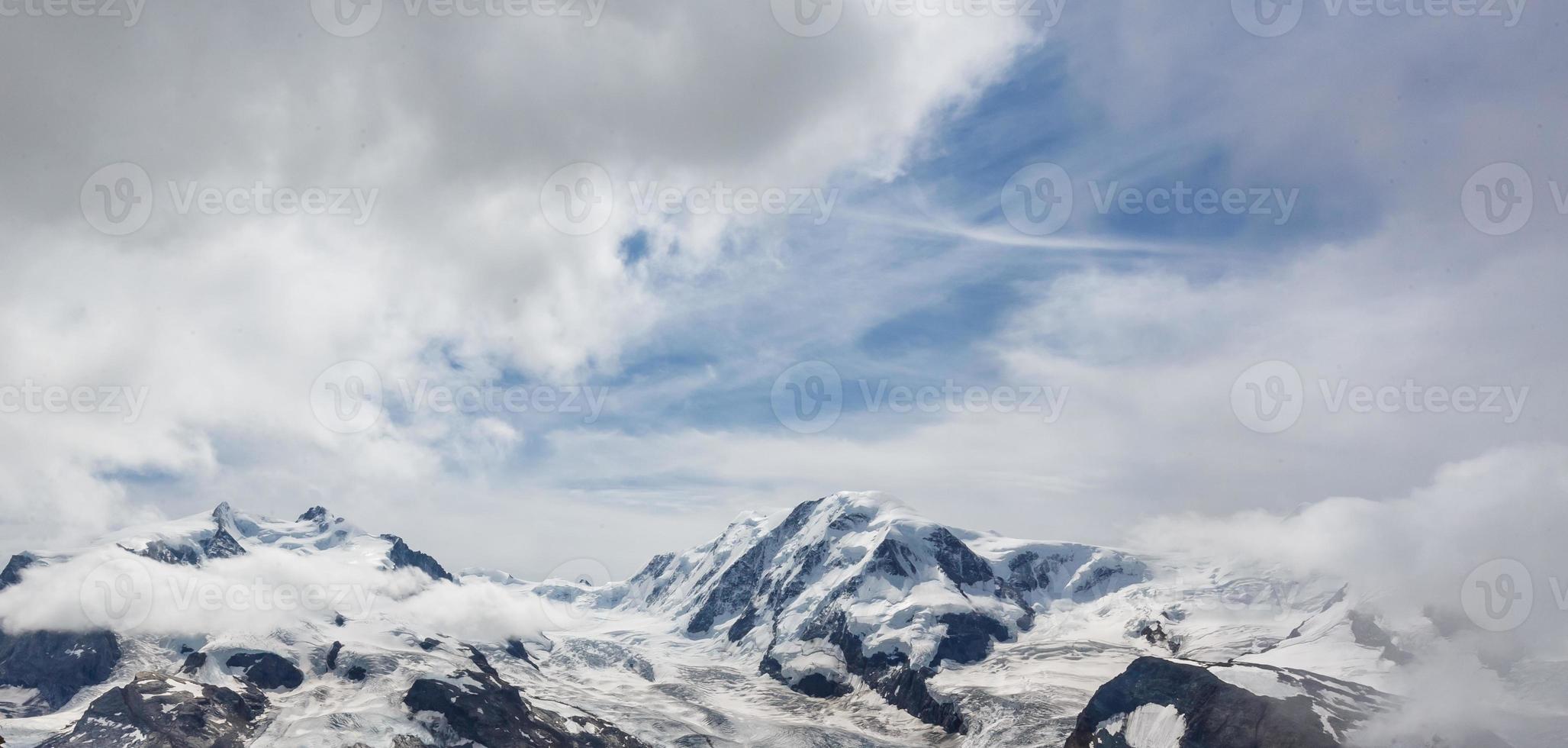 Aerial view of the Alps mountains in Switzerland. Glacier photo