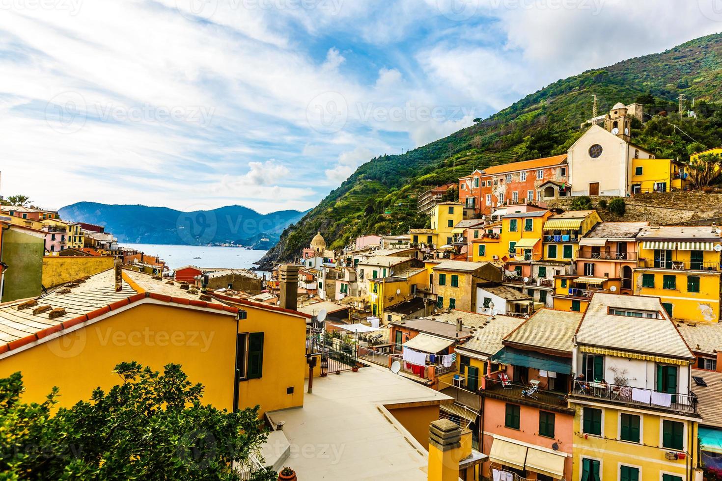 aerial view of Vernazza, Cinque Terre, Italy photo