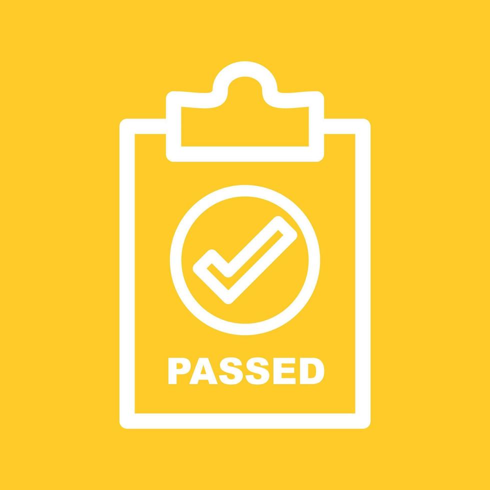 QC Passed Line Color Background Icon vector