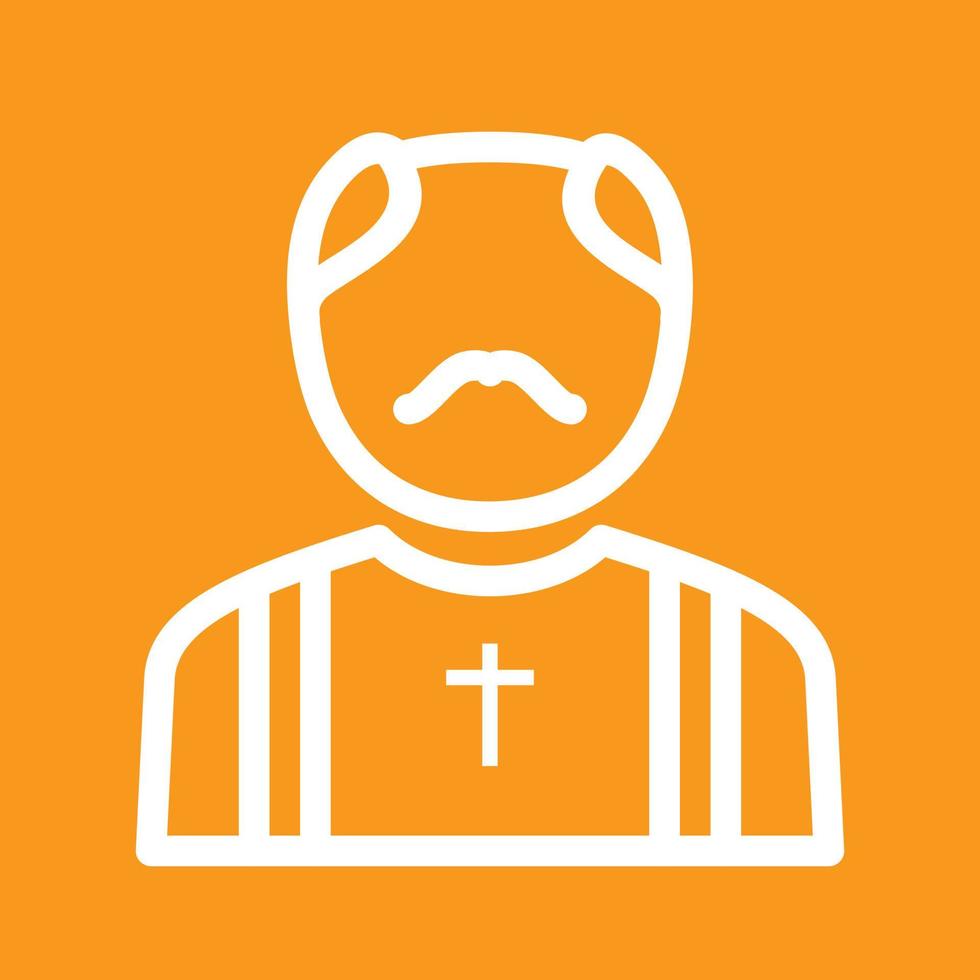 Priest Line Color Background Icon vector