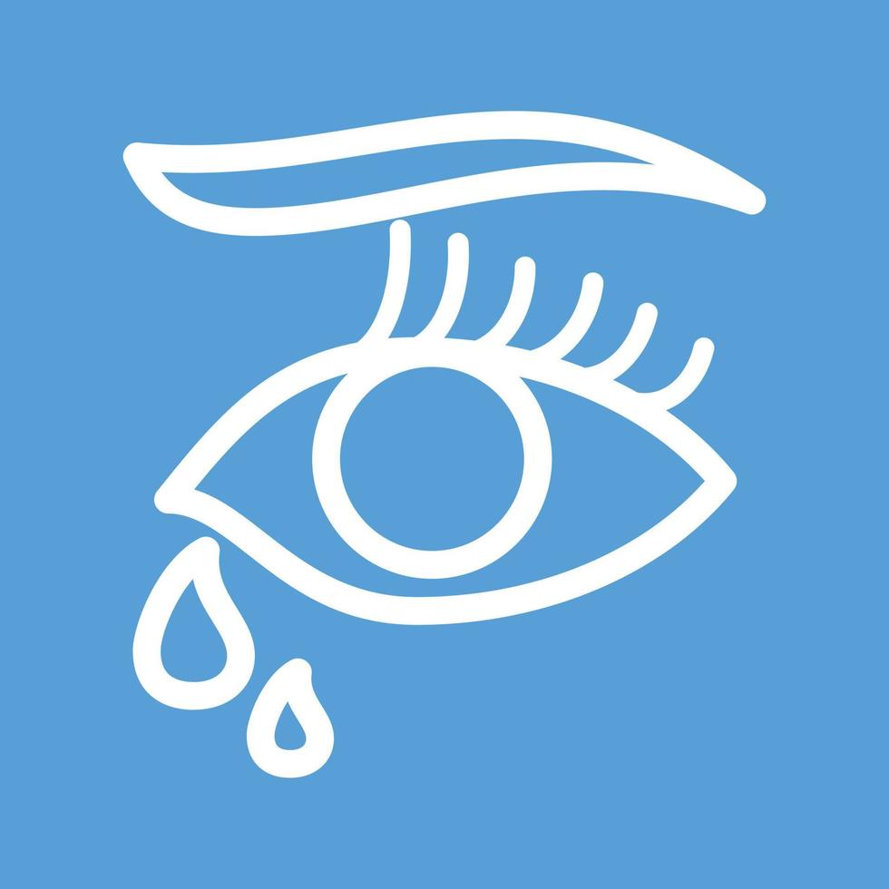 Tears in Eyes Line Color Background Icon vector