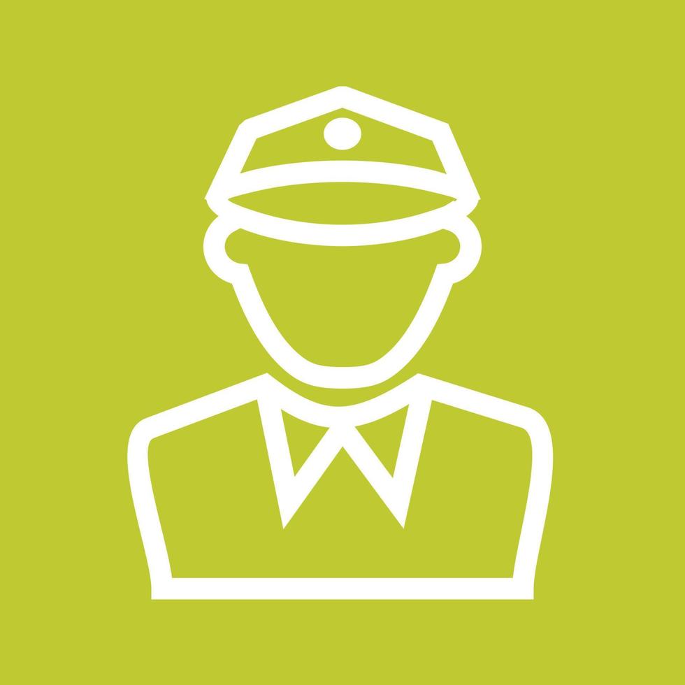 Police Man Line Color Background Icon vector