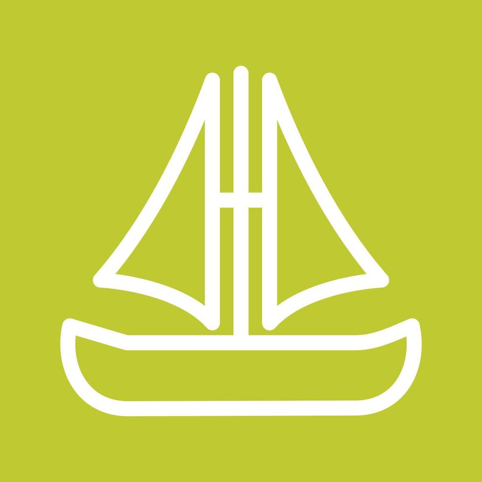 Small Boat Line Color Background Icon vector