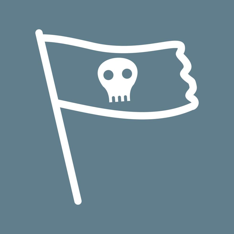 Pirate Flag II Line Color Background Icon vector