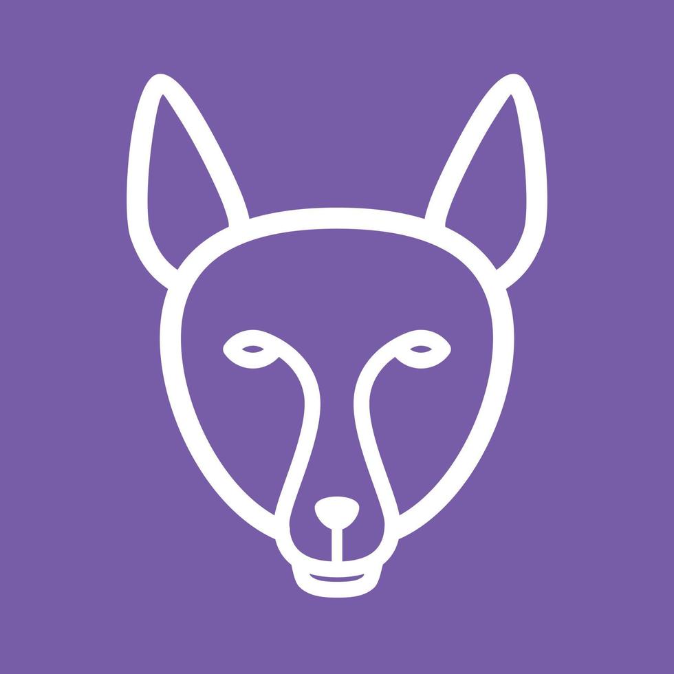 Fox Face Line Color Background Icon vector