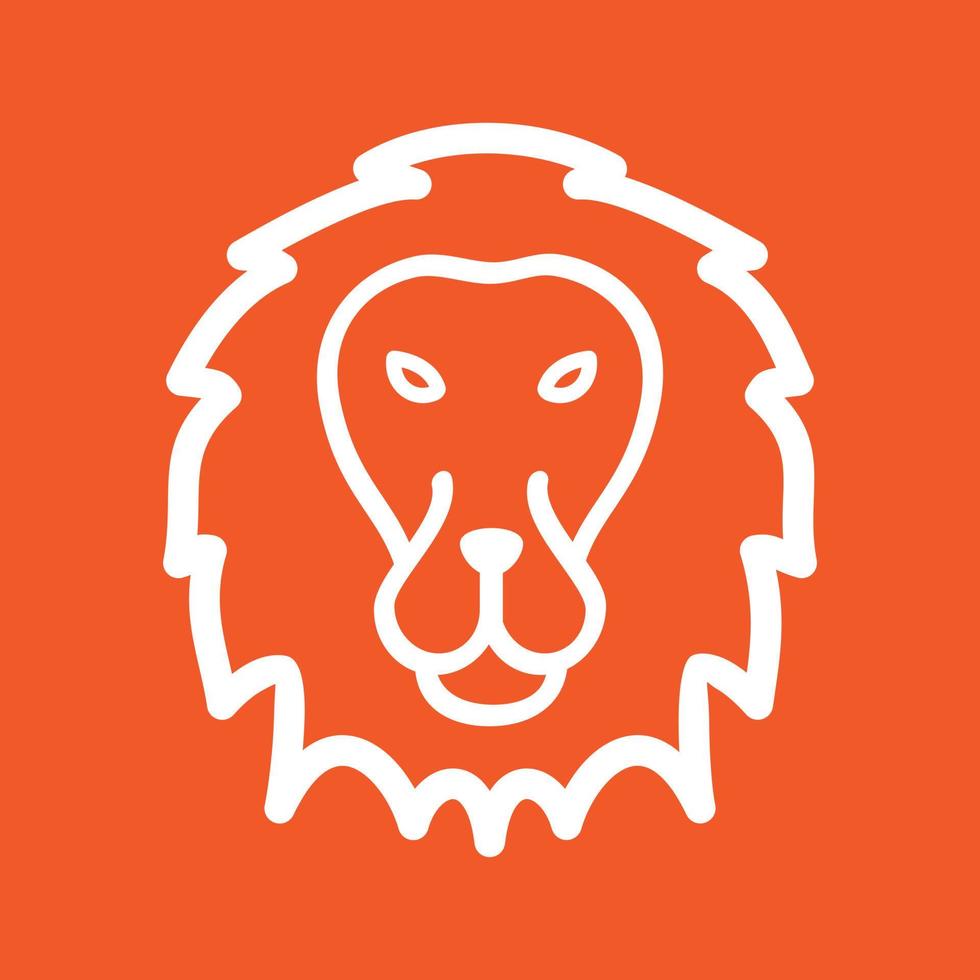 Lion Face Line Color Background Icon vector