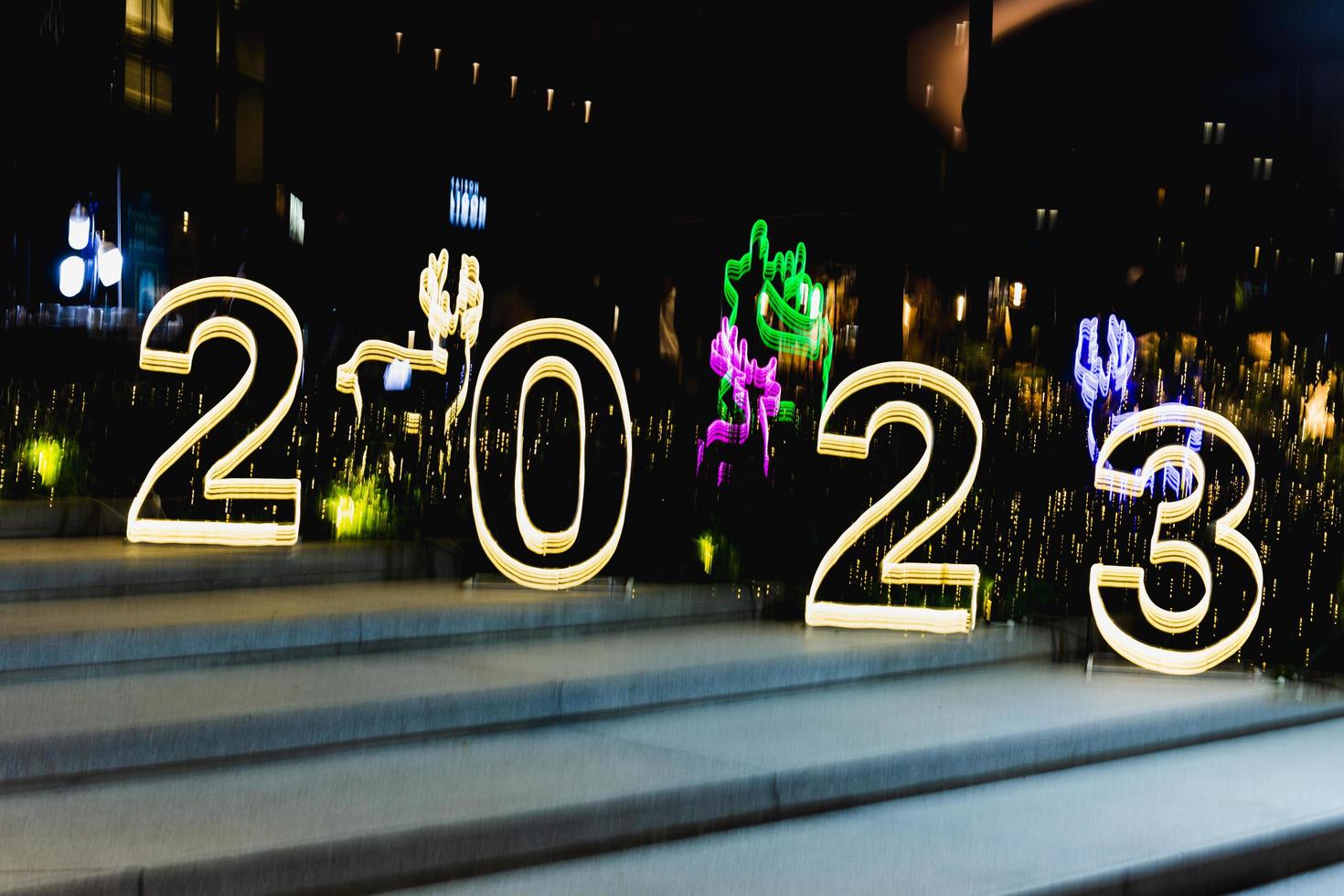christmas and New Year concept with number 2023 on holiday background. photo