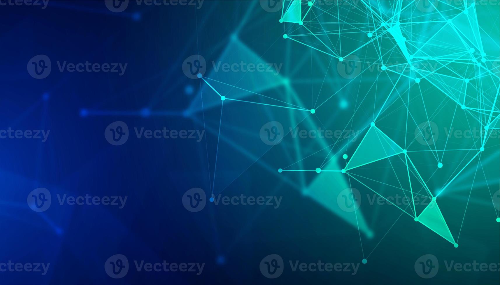 Digital technology speed connect blue green background, cyber polygonal information, abstract communication, innovation future tech, internet network connection, Ai big data, line dot illustration 3d photo