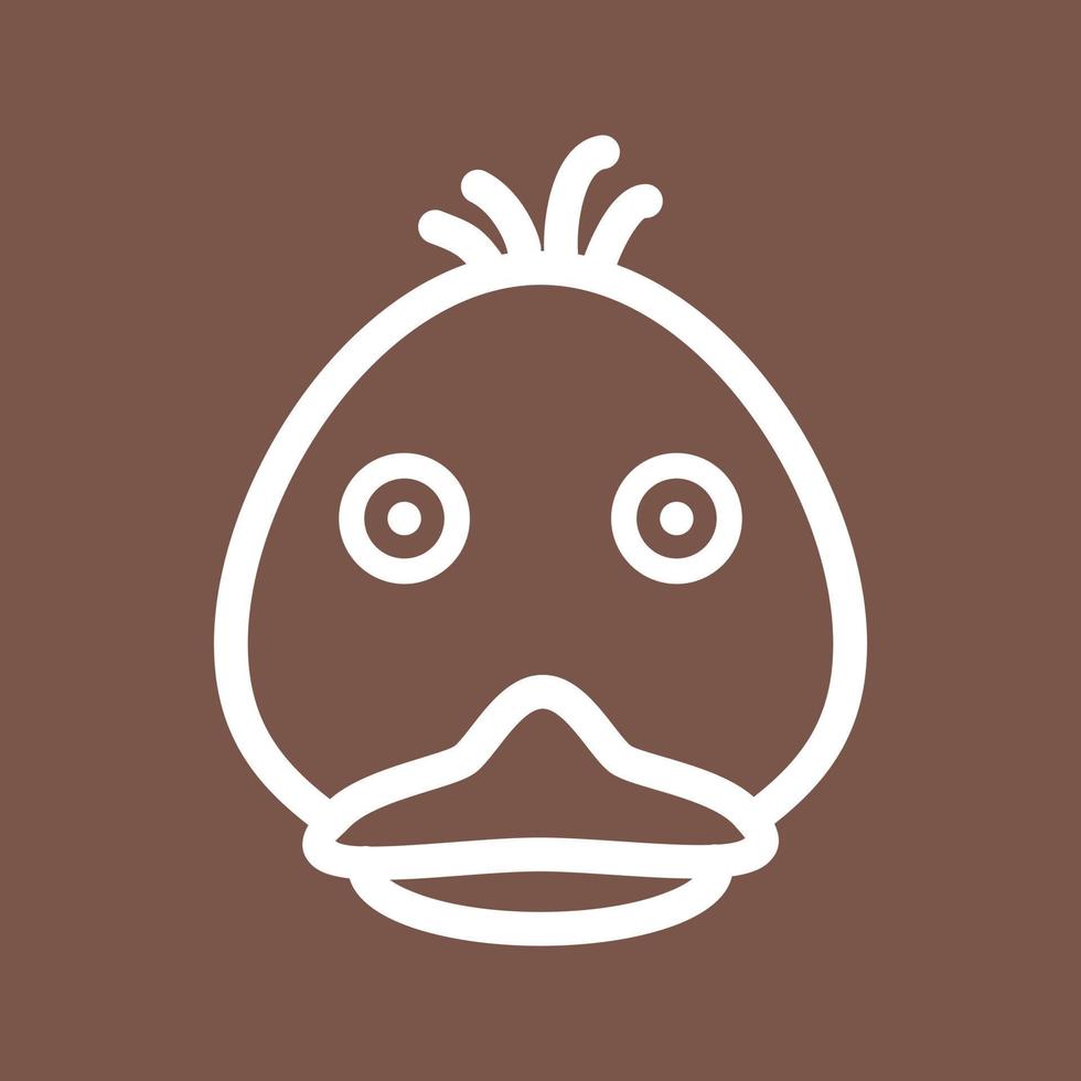 Duckling Face Line Color Background Icon vector