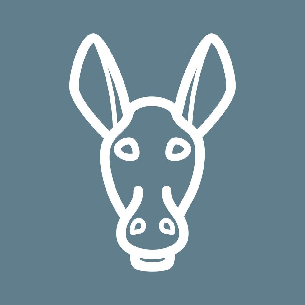 Donkey Face Line Color Background Icon vector