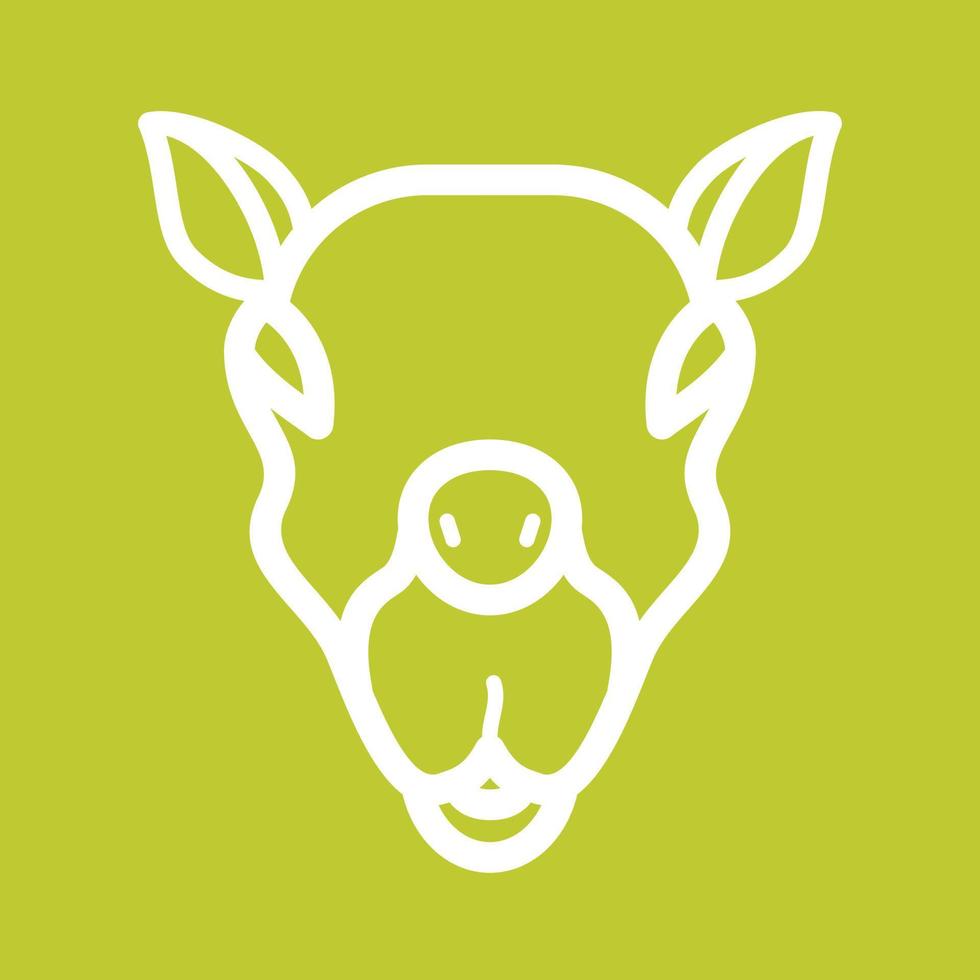 Camel Face Line Color Background Icon vector