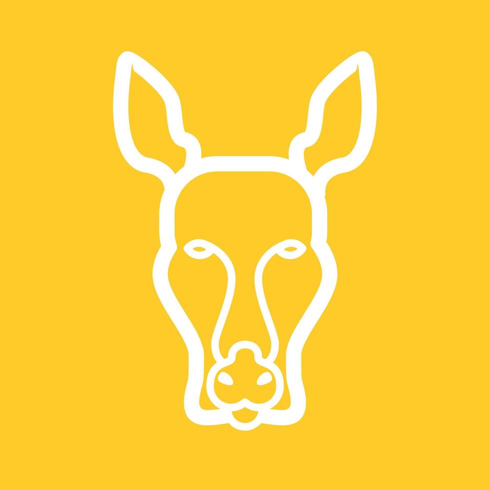 Kangaroo Face Line Color Background Icon vector