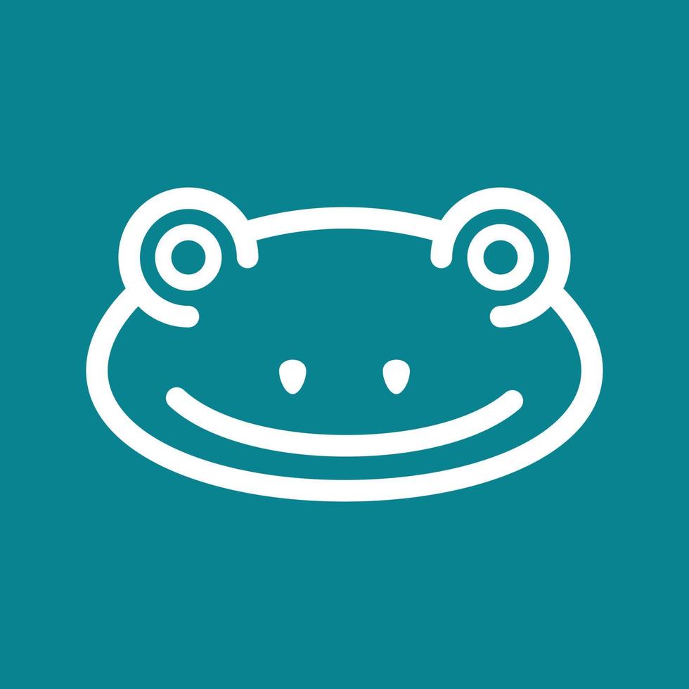 Frog Face Line Color Background Icon vector