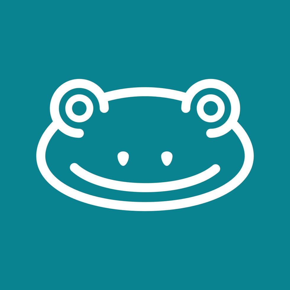 Frog Face Line Color Background Icon vector