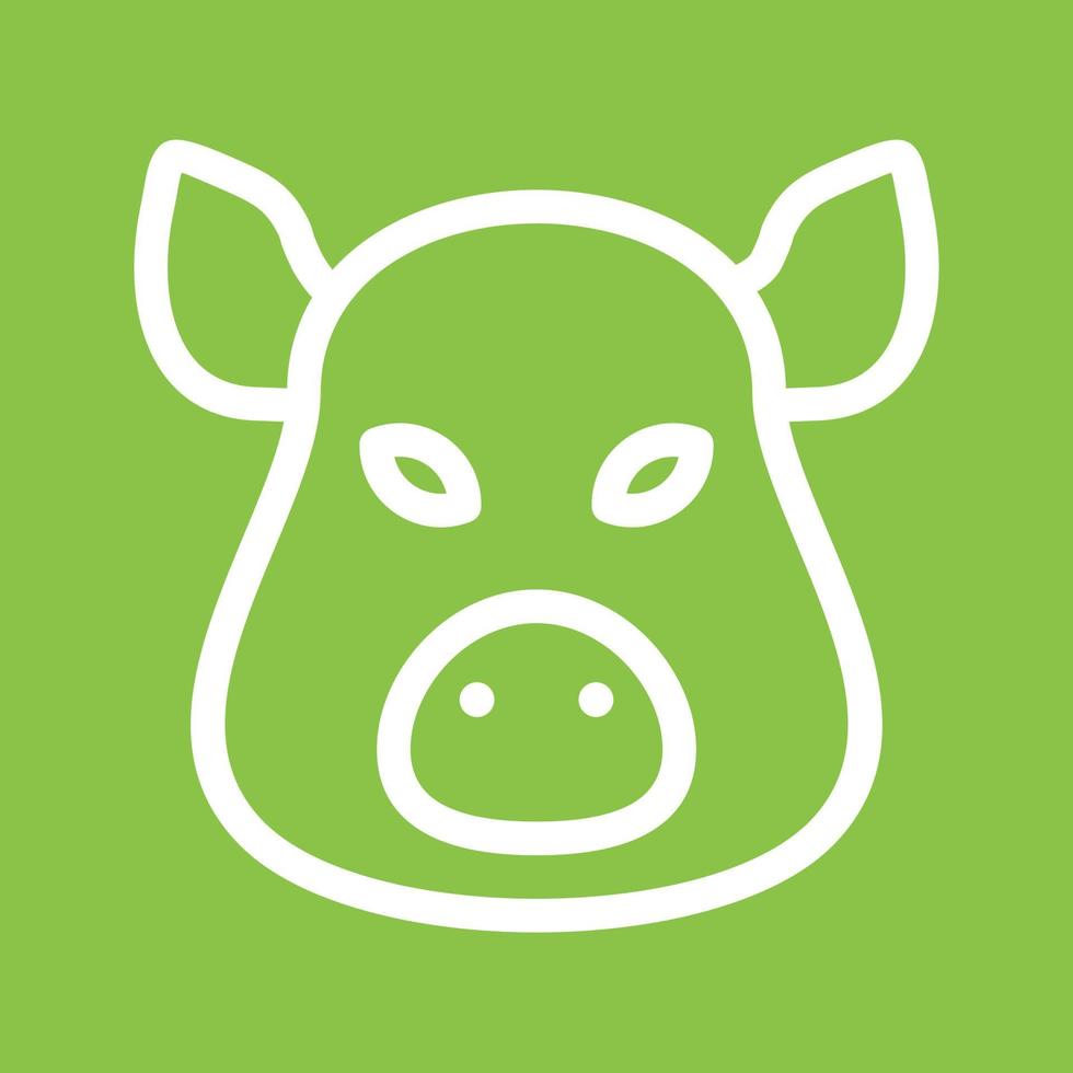 Pig Face Line Color Background Icon vector