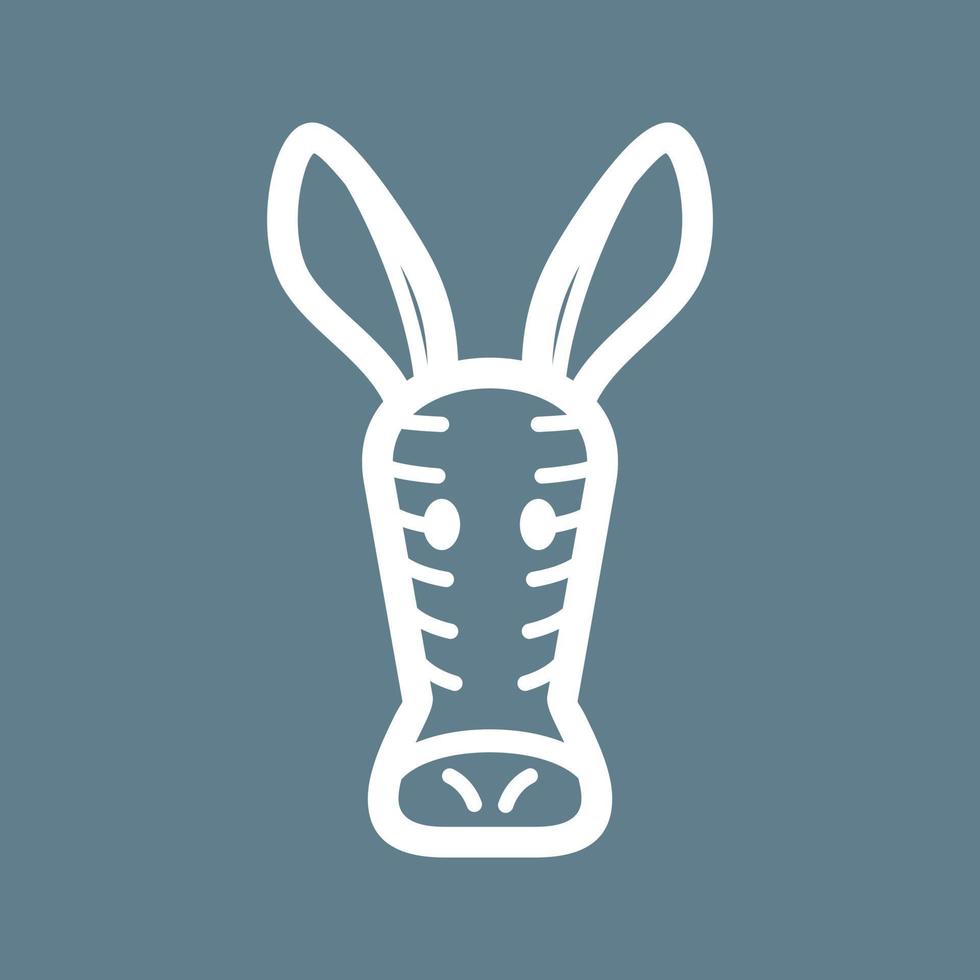 Zebra Face Line Color Background Icon vector