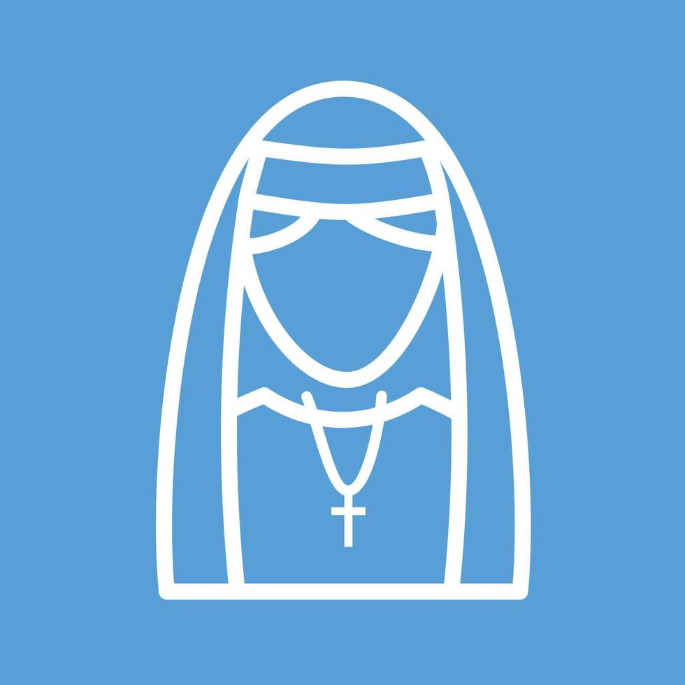 Lady in Nun Dress Line Color Background Icon vector