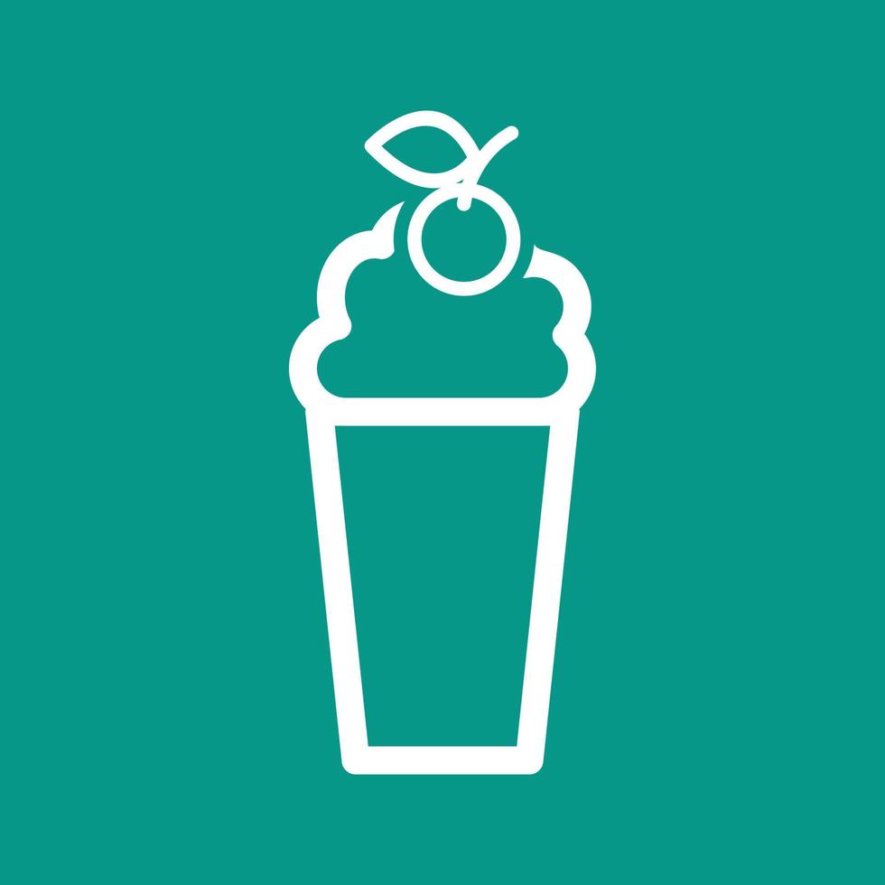 Strawberry Milkshake Line Color Background Icon vector