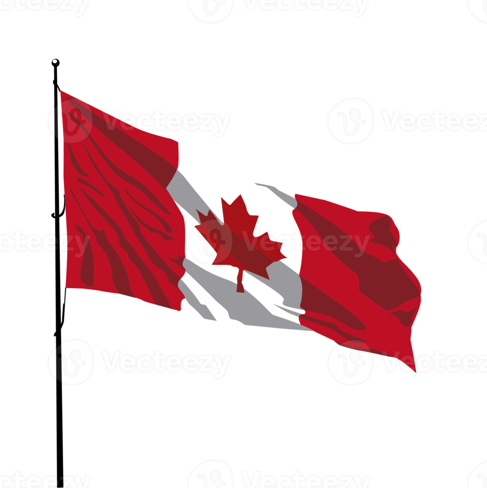 Canadees vlag in de wind, png