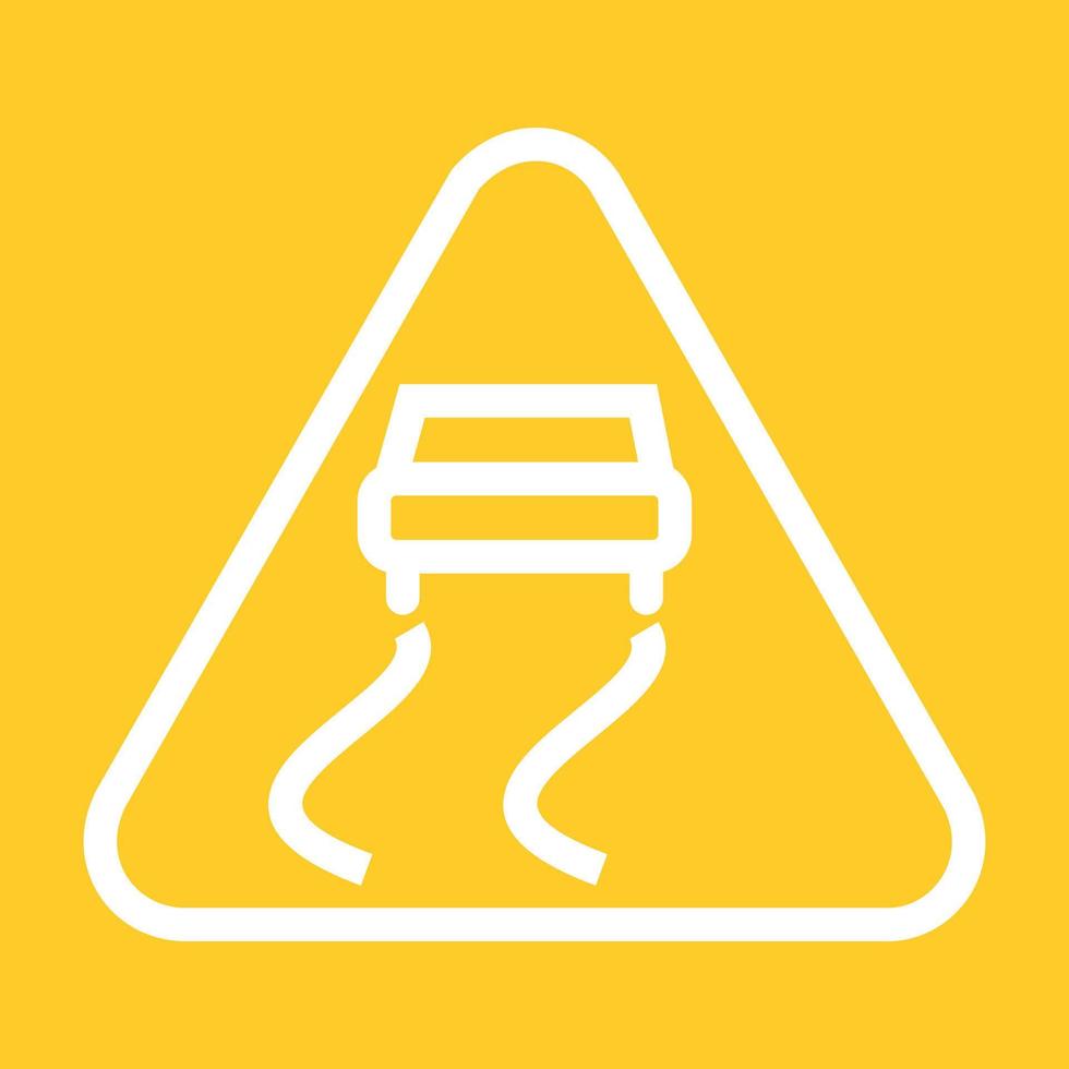 Slippery road Line Color Background Icon vector