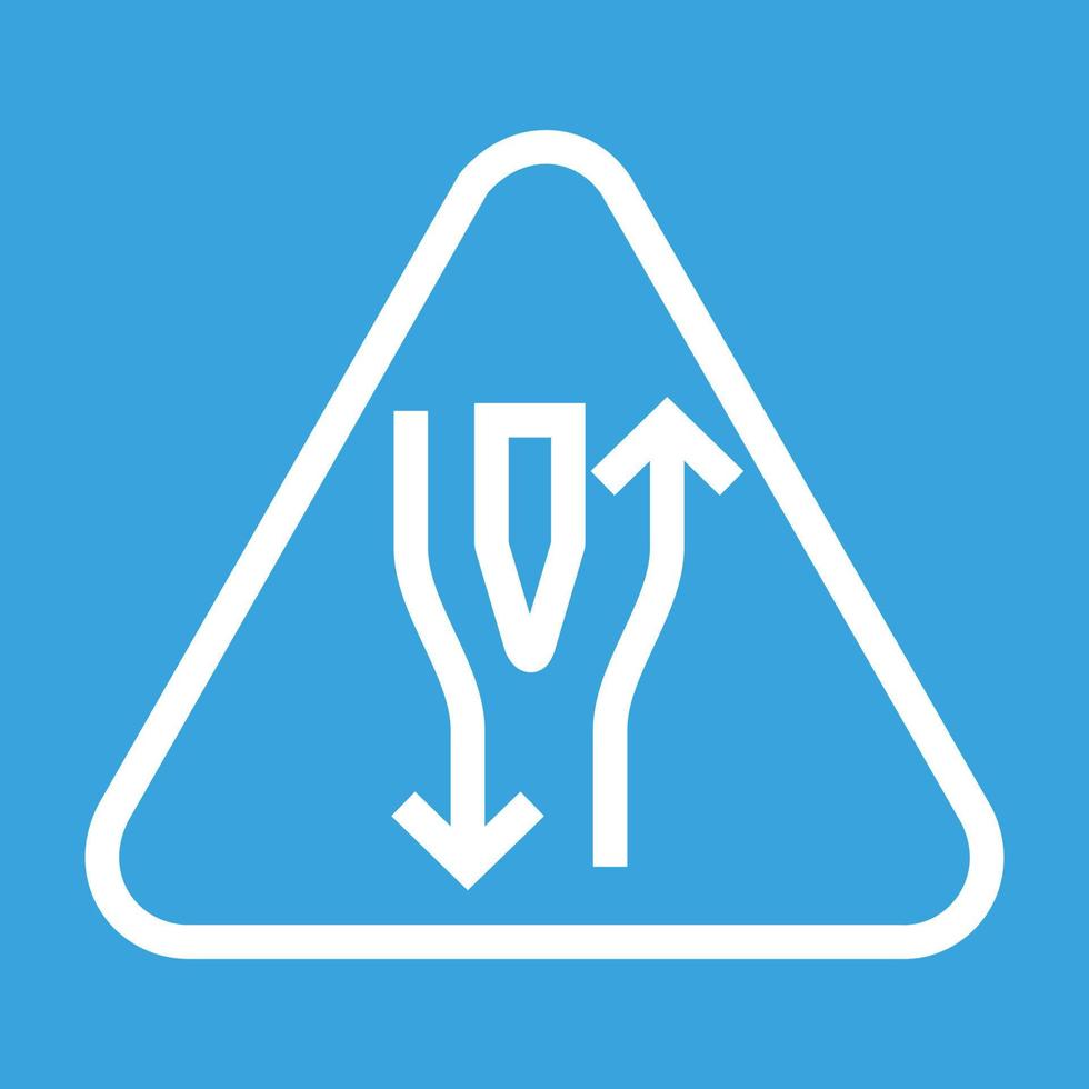 Double lane ahead Line Color Background Icon vector