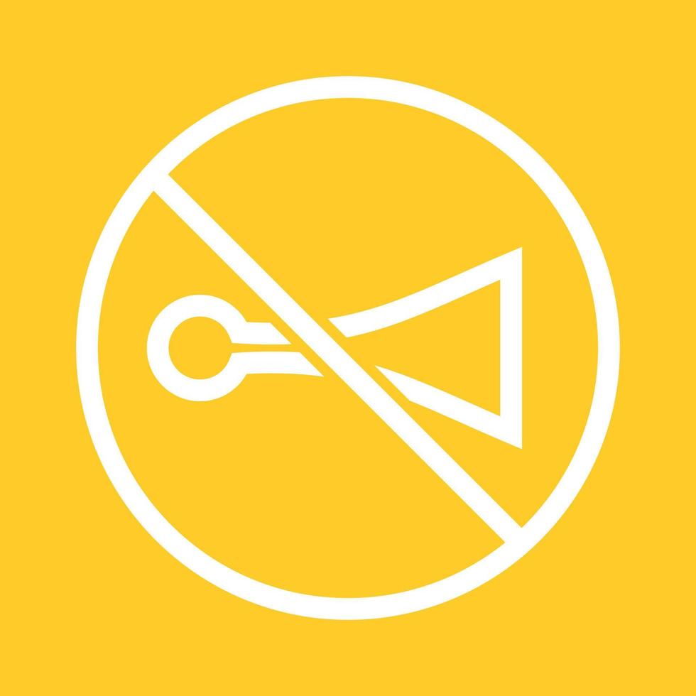 No horn zone Line Color Background Icon vector