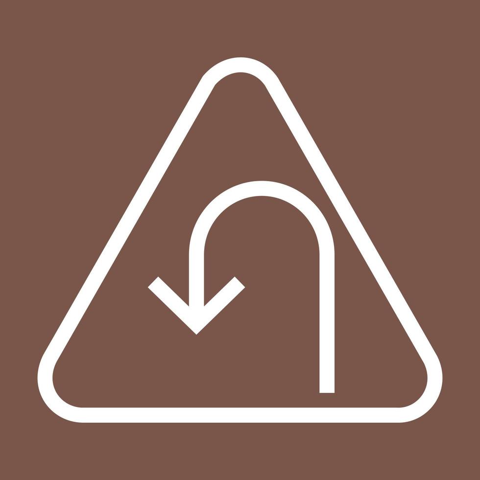 Left bend Line Color Background Icon vector