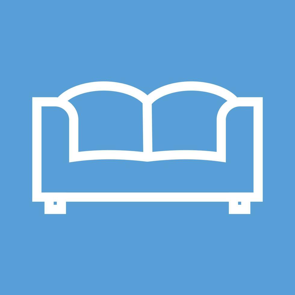 Double Sofa Line Color Background Icon vector