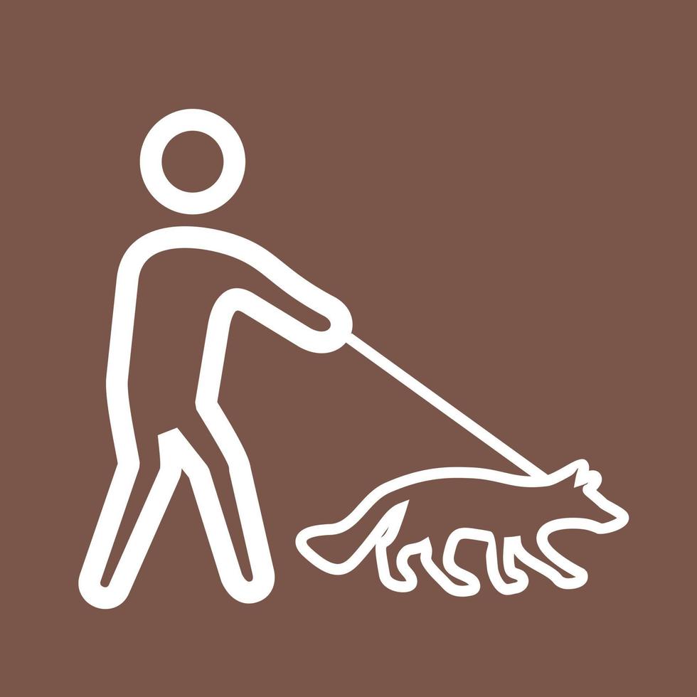 Walking dog Line Color Background Icon vector