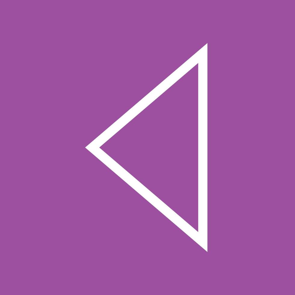 Triangle Arrow Left Line Color Background Icon vector