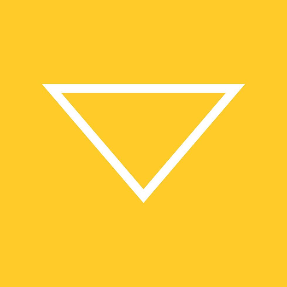 Triangle Arrow Down Line Color Background Icon vector