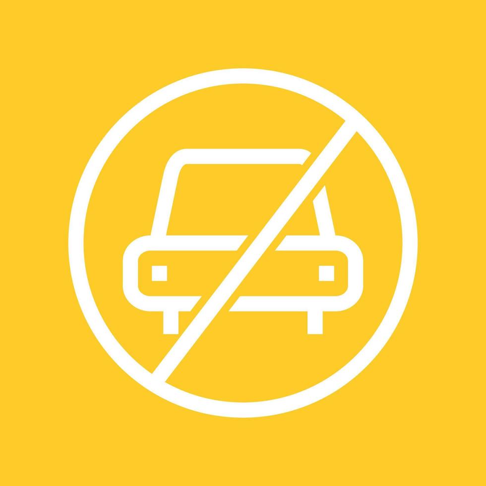 No Parking Line Color Background Icon vector