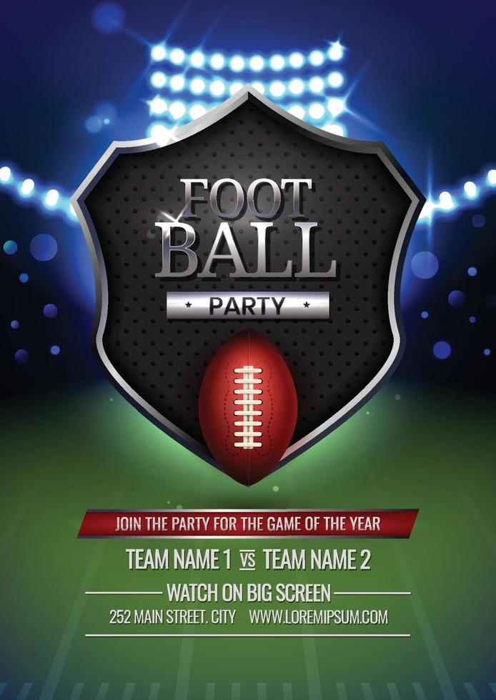 Realistic Foot Ball Party Poster vector