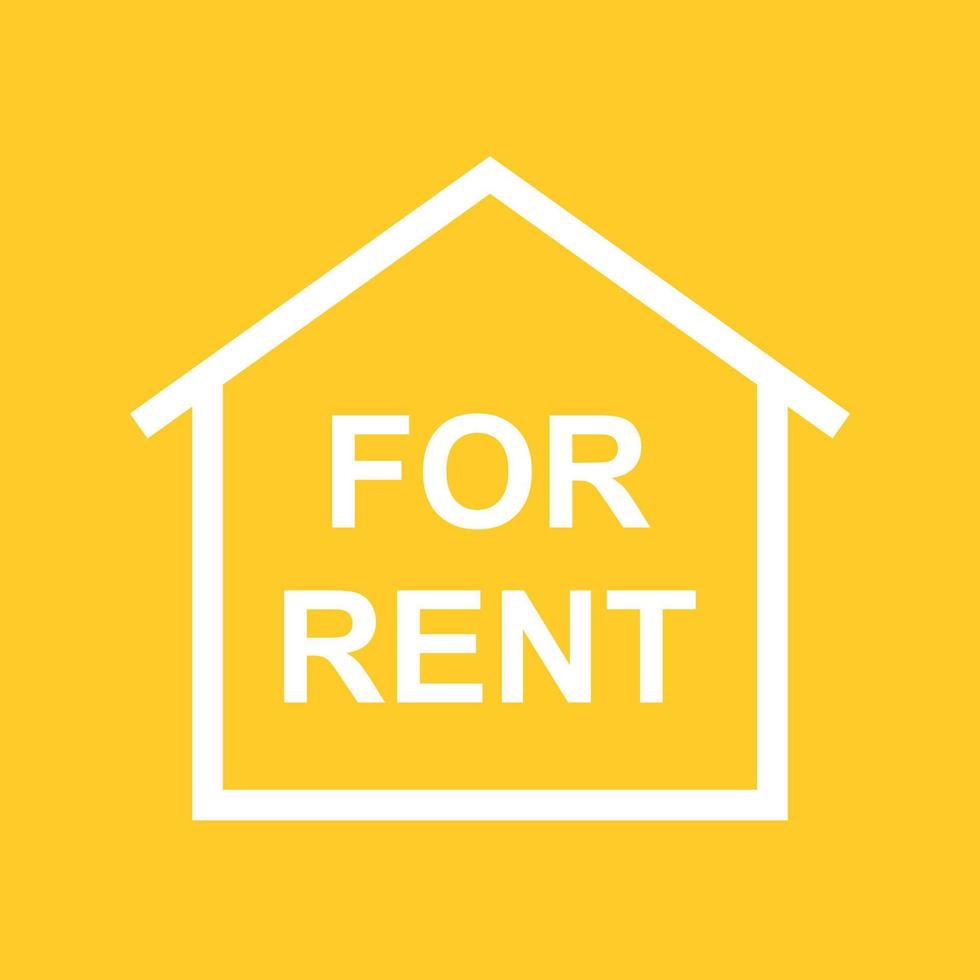 For Rent House Line Color Background Icon vector
