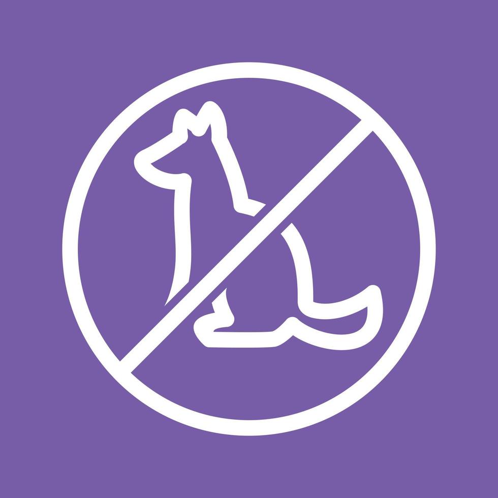 No Pet SIgn Line Color Background Icon vector