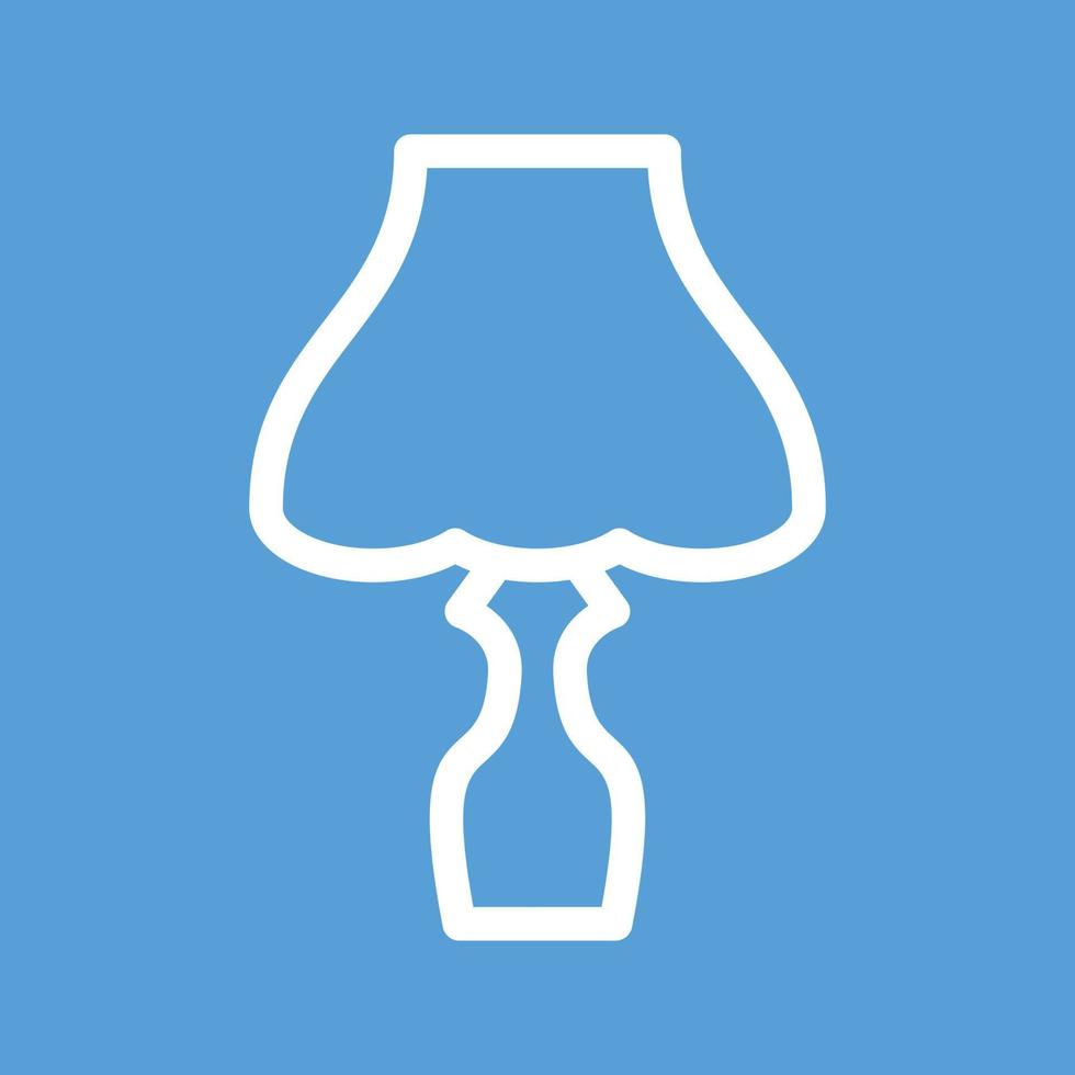 Table Lamp Line Color Background Icon vector