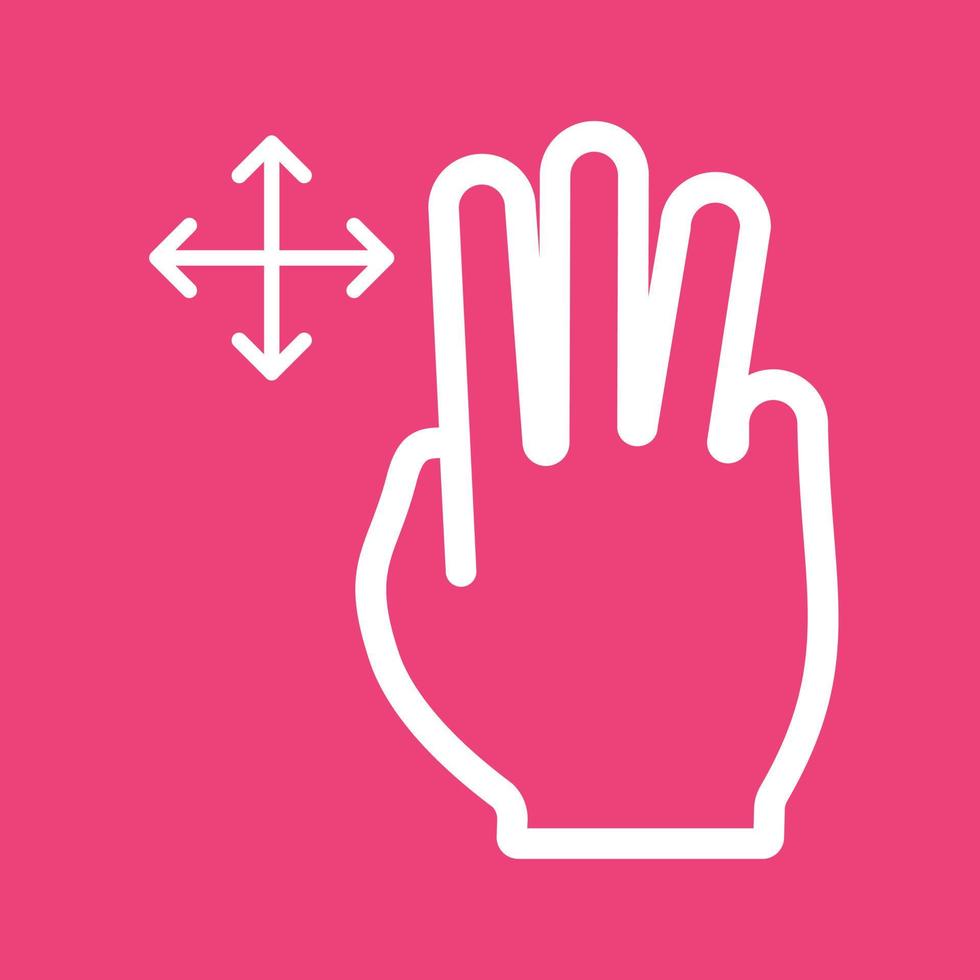 Three Fingers Move Line Color Background Icon vector