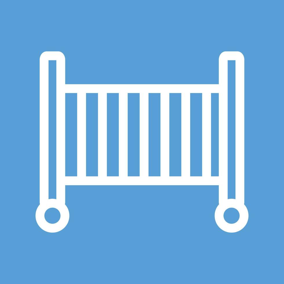 Baby Cot Line Color Background Icon vector