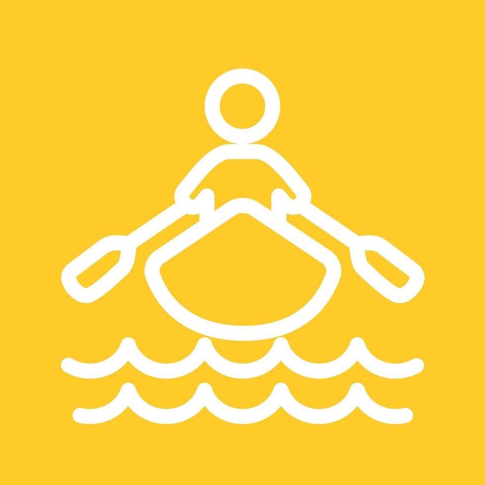 Rowing Person Line Color Background Icon vector