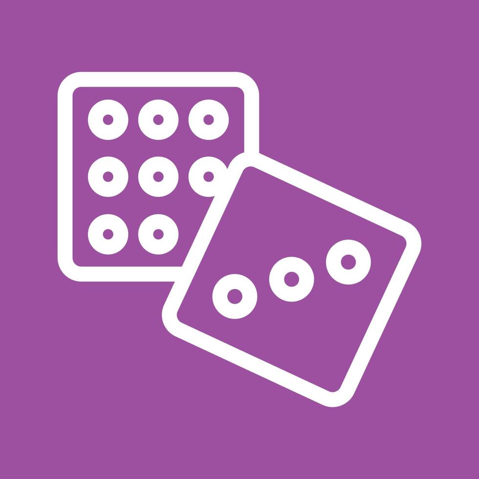 Dice I Line Color Background Icon vector