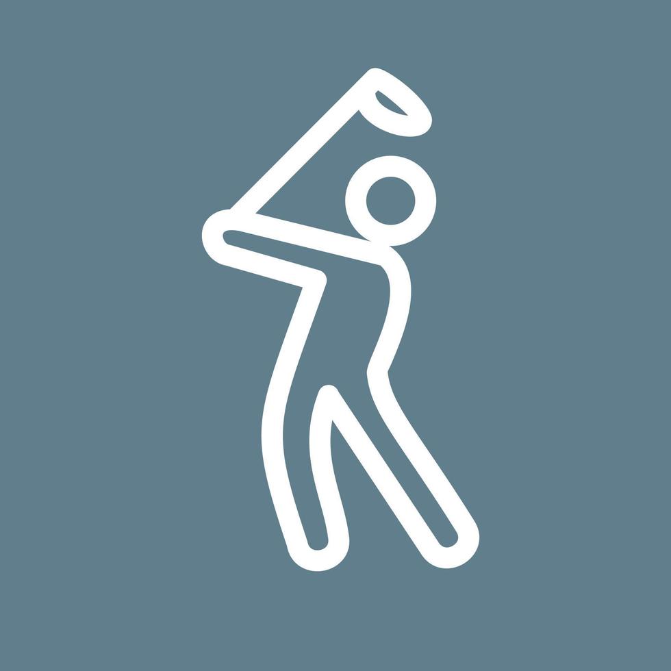 Golf Player Line Color Background Icon vector