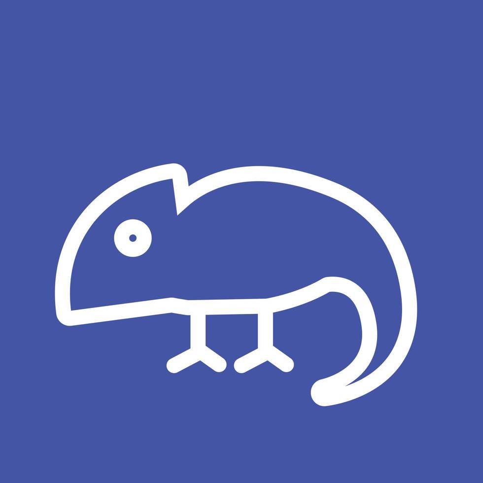 Pet Chameleon Line Color Background Icon vector