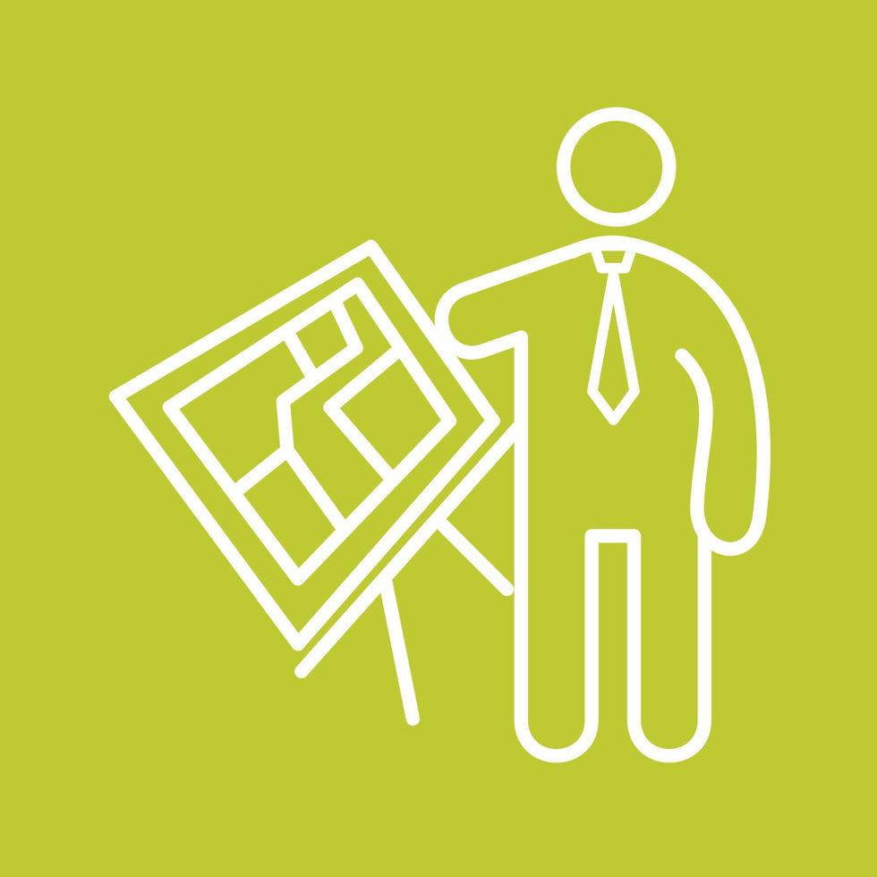 Architect Line Color Background Icon vector